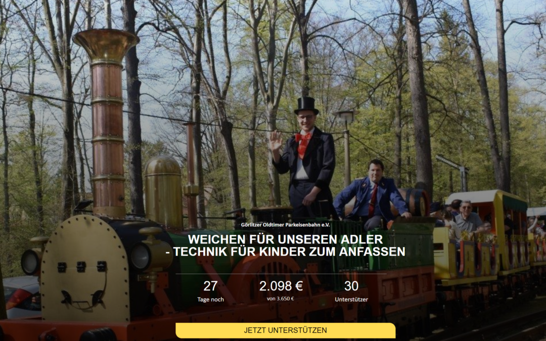 Crowdfunding Aktion der Parkeisenbahn Görlitz